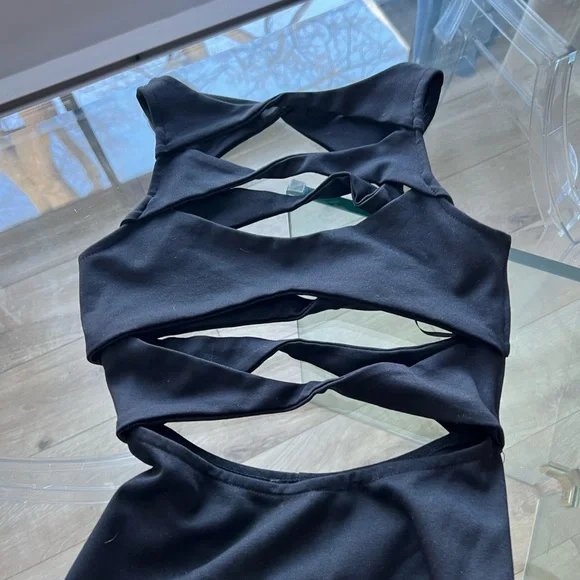 Black Cut-Out Dress - Picture 3 of 4